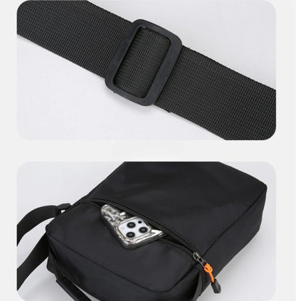 Men's Mini Oxford Messenger Bag with Zipper Closure and Polyester Lining