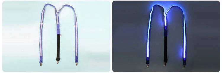 Light-Up LED Suspenders & Bow Tie Set – Adjustable Glowing Party Braces for Kids & Adults