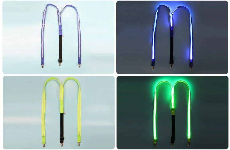 Light-Up LED Suspenders & Bow Tie Set – Adjustable Glowing Party Braces for Kids & Adults