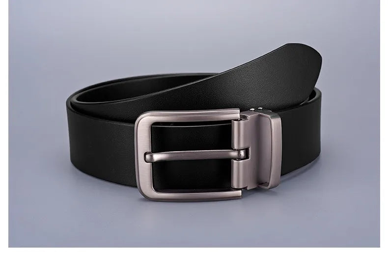 Men's Plus Size Faux Leather Belt Alloy Pin Buckle 3.3cm Black 120–140cm