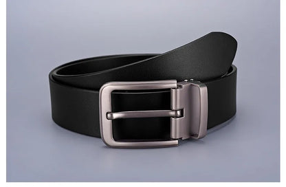 Men's Plus Size Faux Leather Belt Alloy Pin Buckle 3.3cm Black 120–140cm