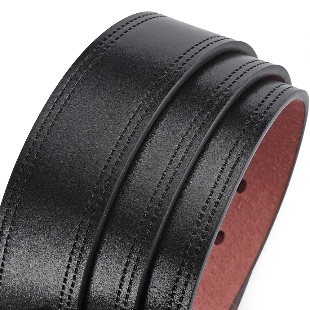 Mens PU Leather Casual Belt 3.8cm Wide Jeans Trousers Waist Strap UK