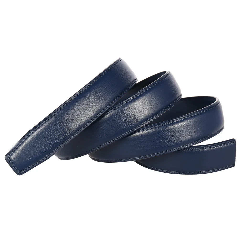 Unisex Thin Leather Belt Strap Without Buckle 3.1cm 110–130cm