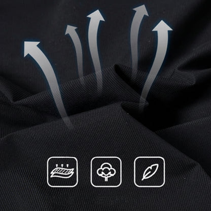 Black fabric with arrows indicating breathability, featuring the brand 'MANTUCONX'.