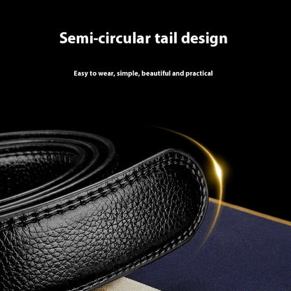 Mens Genuine Leather Ratchet Belt Strap 35mm Black Replacement 160cm