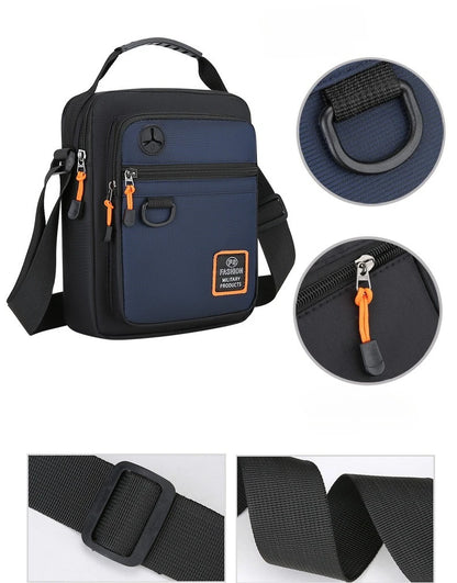 Men's Mini Oxford Messenger Bag with Zipper Closure and Polyester Lining