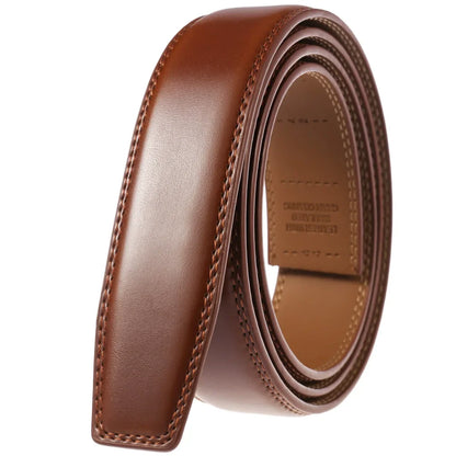 Brown leather belt on a white background