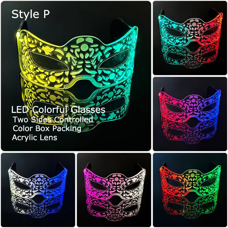 LED Light-Up Party Glasses – Acrylic Luminous Shades for Festivals, KTV, Bar & Stage Performances | Unisex for Adults & Kids