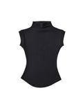 Womens Sleeveless Turtleneck Top Slim Fit Stretch Summer Basic Tee