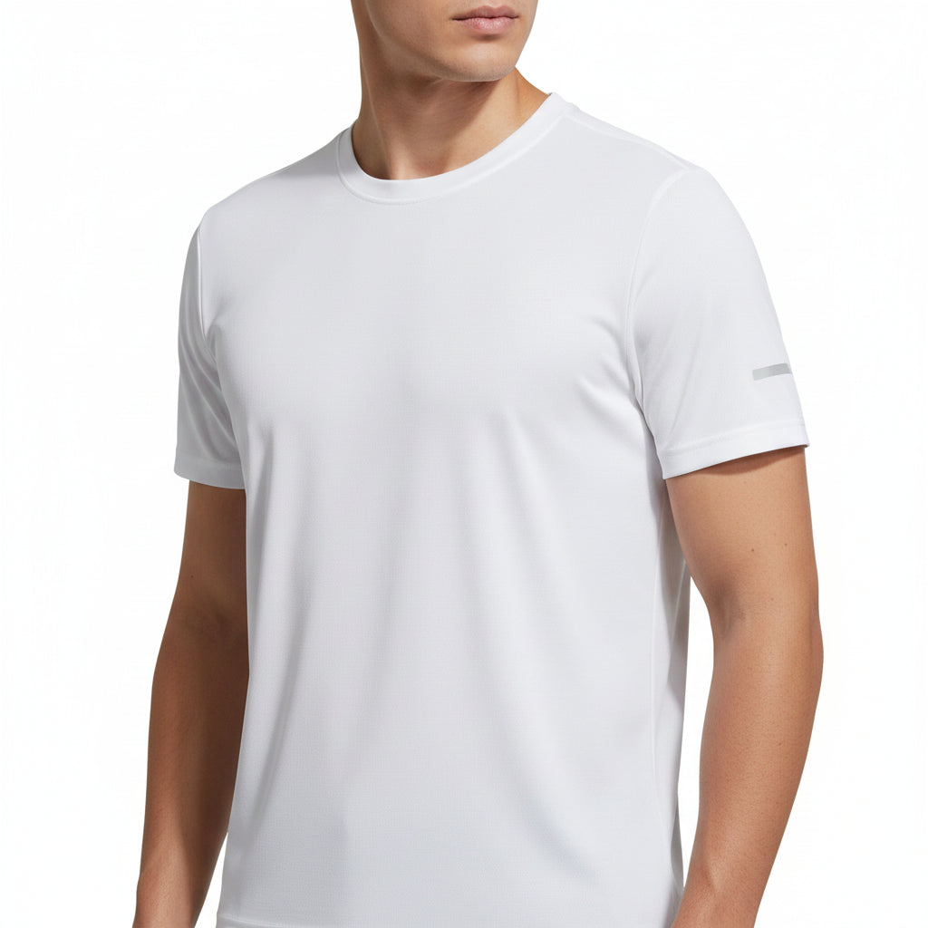 Mens Ice Silk Running T-Shirt | Quick Dry Breathable Reflective Gym Top