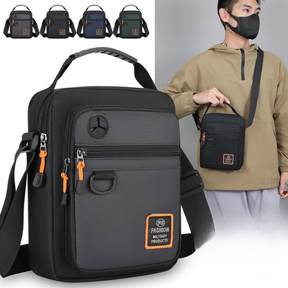 Men's Mini Oxford Messenger Bag with Zipper Closure and Polyester Lining