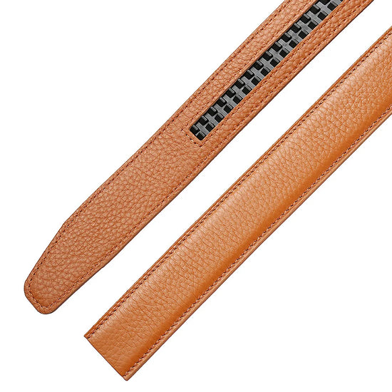 Men's Leather Belt Strap Without Buckle — Slim 3cm Cowhide Replacement Strap