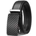 Men's Leather Ratchet Belt Automatic Buckle Black Brown Big and Tall