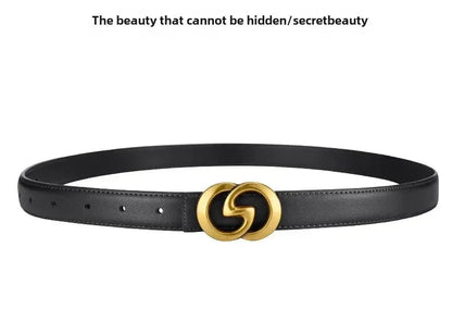 Women's PU Leather Denim Buckle Belt Casual Waistband Black Brown 95–110cm