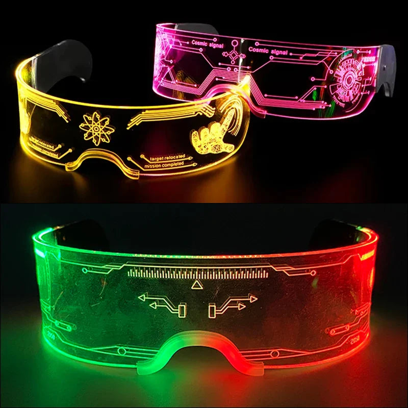 LED Light-Up Party Glasses – Acrylic Luminous Shades for Festivals, KTV, Bar & Stage Performances | Unisex for Adults & Kids