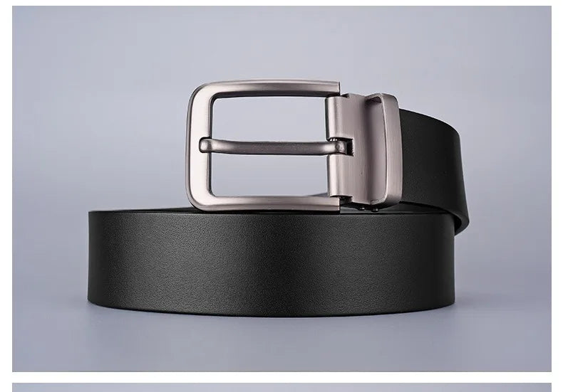 Men's Plus Size Faux Leather Belt Alloy Pin Buckle 3.3cm Black 120–140cm