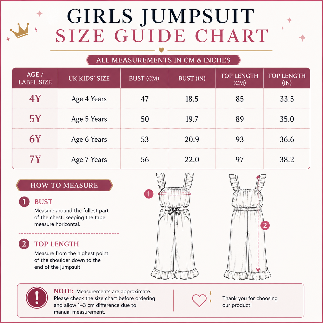 Girls' Pink Lily Print Wide-Leg Jumpsuit Suspender Ages 4-7
