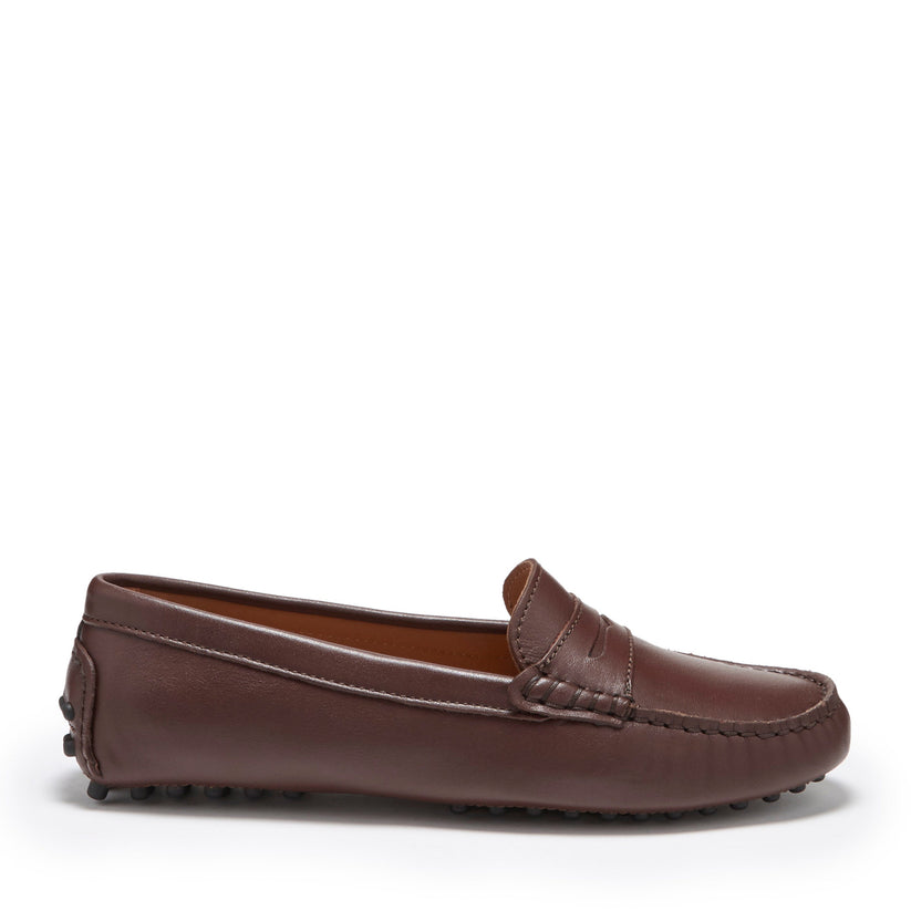 Hugs & Co Womens Brown Leather Penny Driving Loafers EU 36-42 product image 1