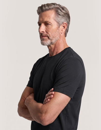 Brian Oak Men's Black Supima Cotton T-Shirt with Smart Fit and Soft Feel