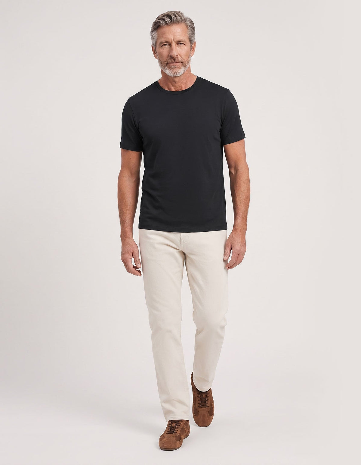 Brian Oak Men's Black Supima Cotton T-Shirt with Smart Fit and Soft Feel