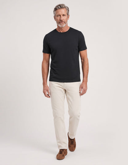 Brian Oak Men's Black Supima Cotton T-Shirt with Smart Fit and Soft Feel