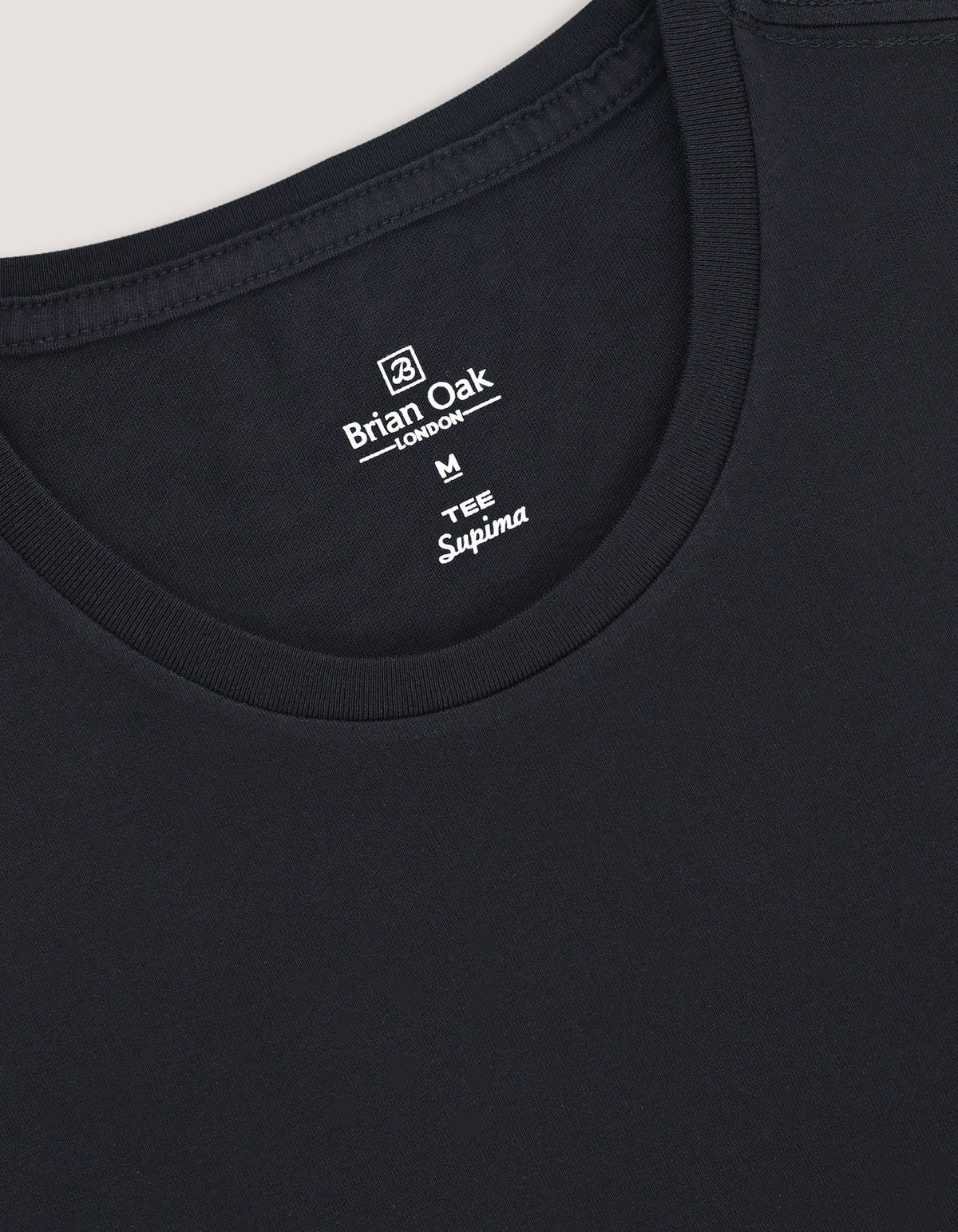 Brian Oak Men's Black Supima Cotton T-Shirt with Smart Fit and Soft Feel
