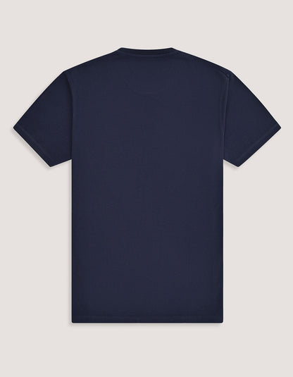 Brian Oak Unisex Navy Plain 100% Cotton Round Neck T-Shirt with Smart Fit