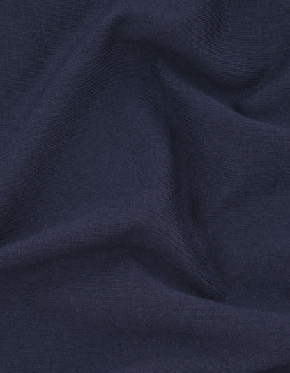 Brian Oak Unisex Navy Plain 100% Cotton Round Neck T-Shirt with Smart Fit