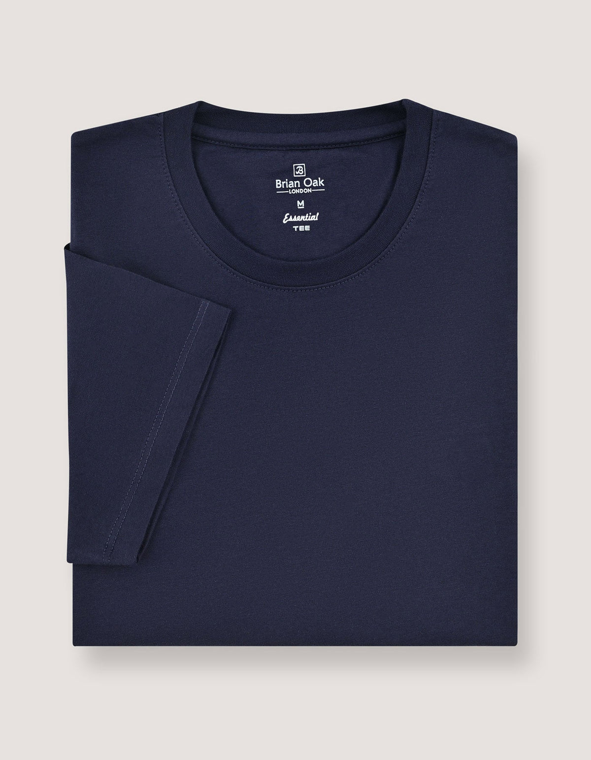 Brian Oak Unisex Navy Plain 100% Cotton Round Neck T-Shirt with Smart Fit
