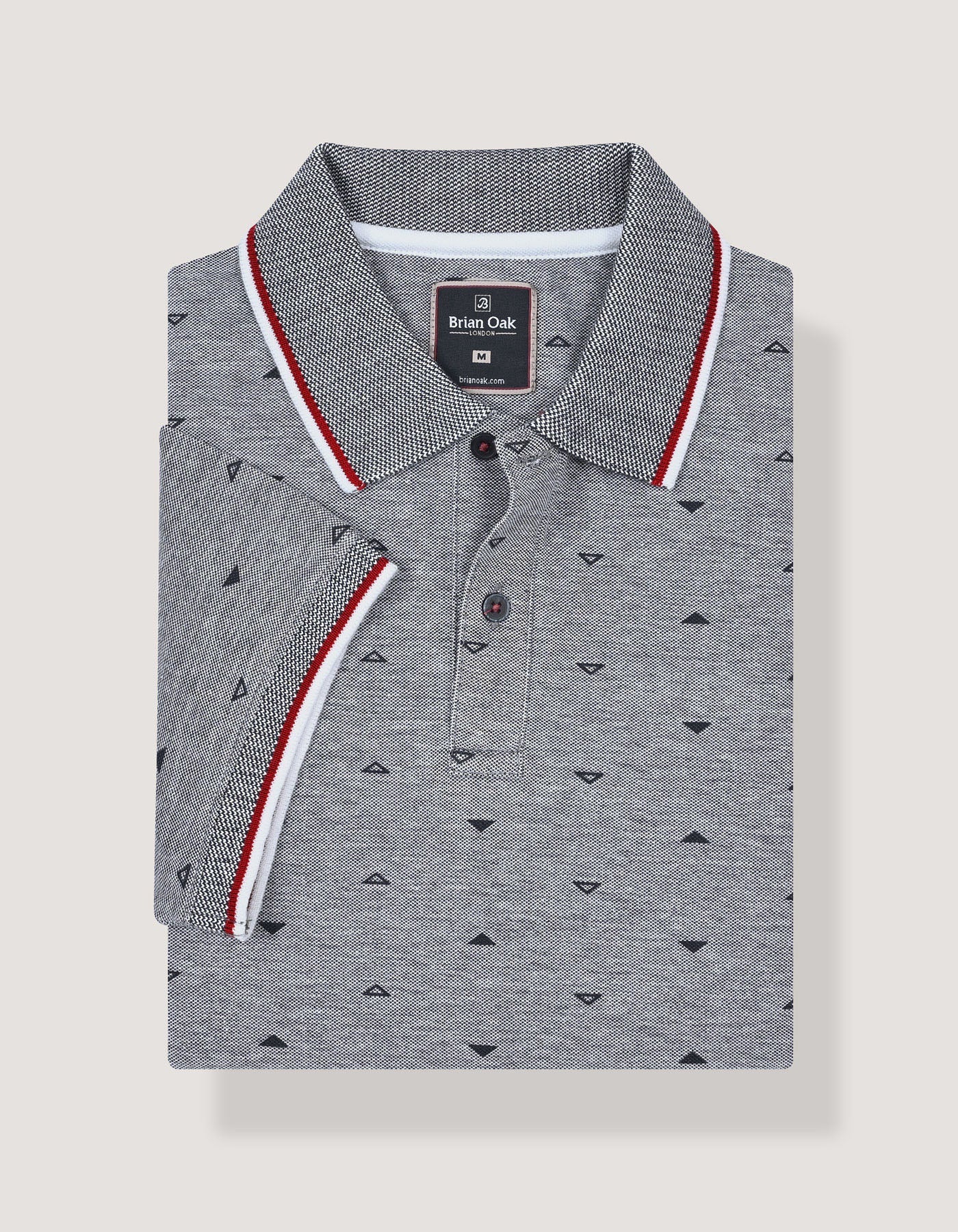 Navy Patterned Polo Shirt
