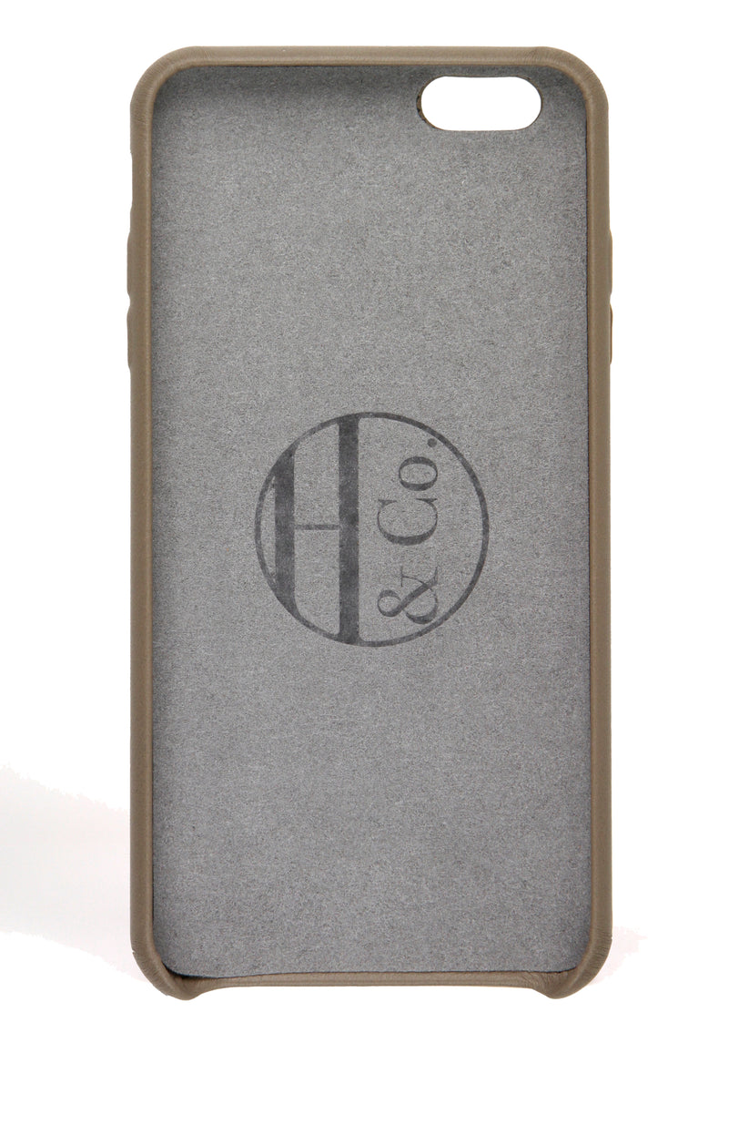 iPhone 6 Plus Case, Taupe Leather - QHA UK