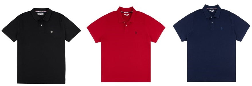 Men U.S. Polo Assn. Uspa Pure Cotton Premium Plain Polo Neck Shirt With Small Logo