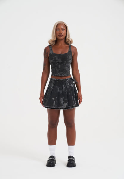 Womens Edh Love Print Skirt - Black