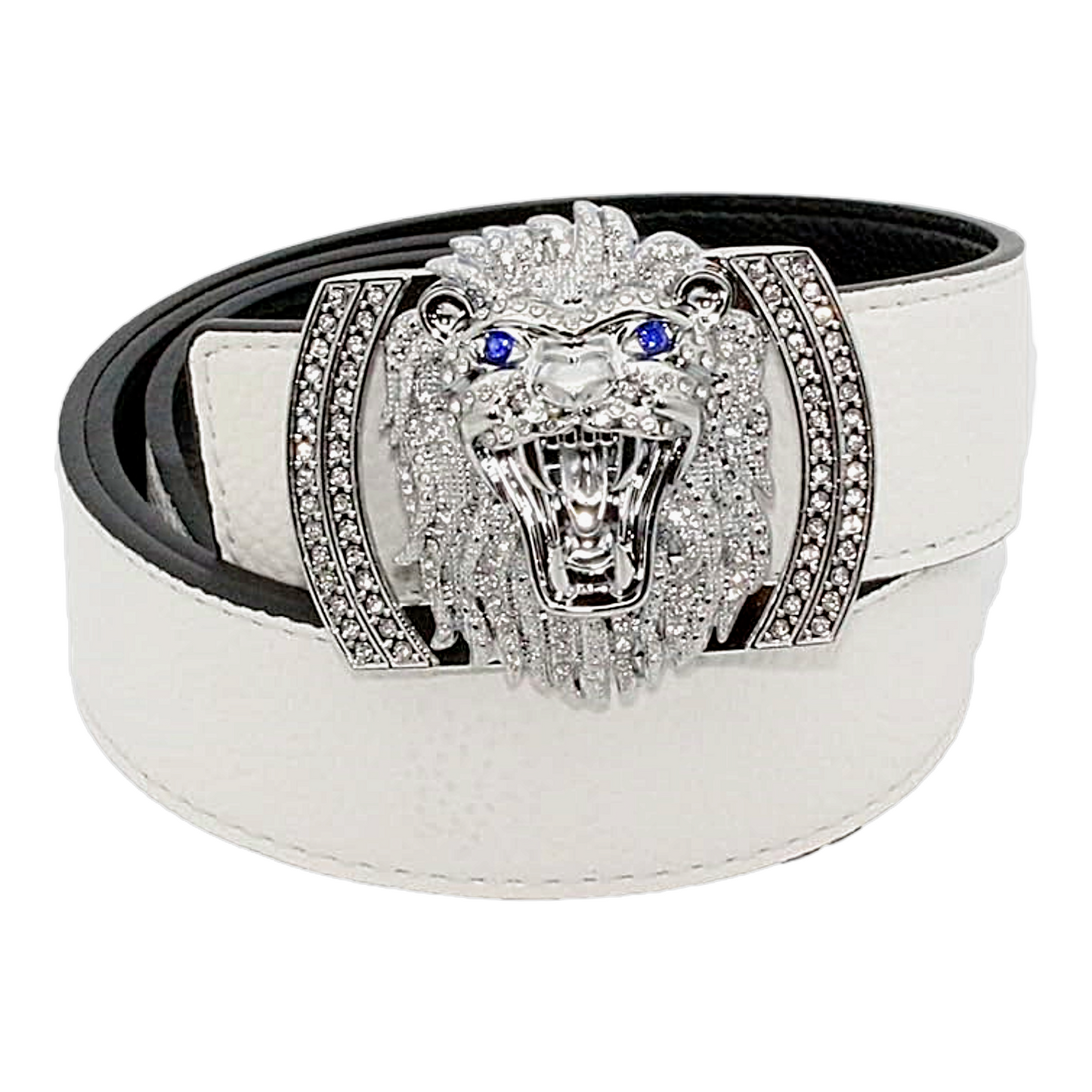 QHA Men's Designer Lion Buckle Leather Belt – 38mm, Statement Waist Belt Q3-01 - additional view 24