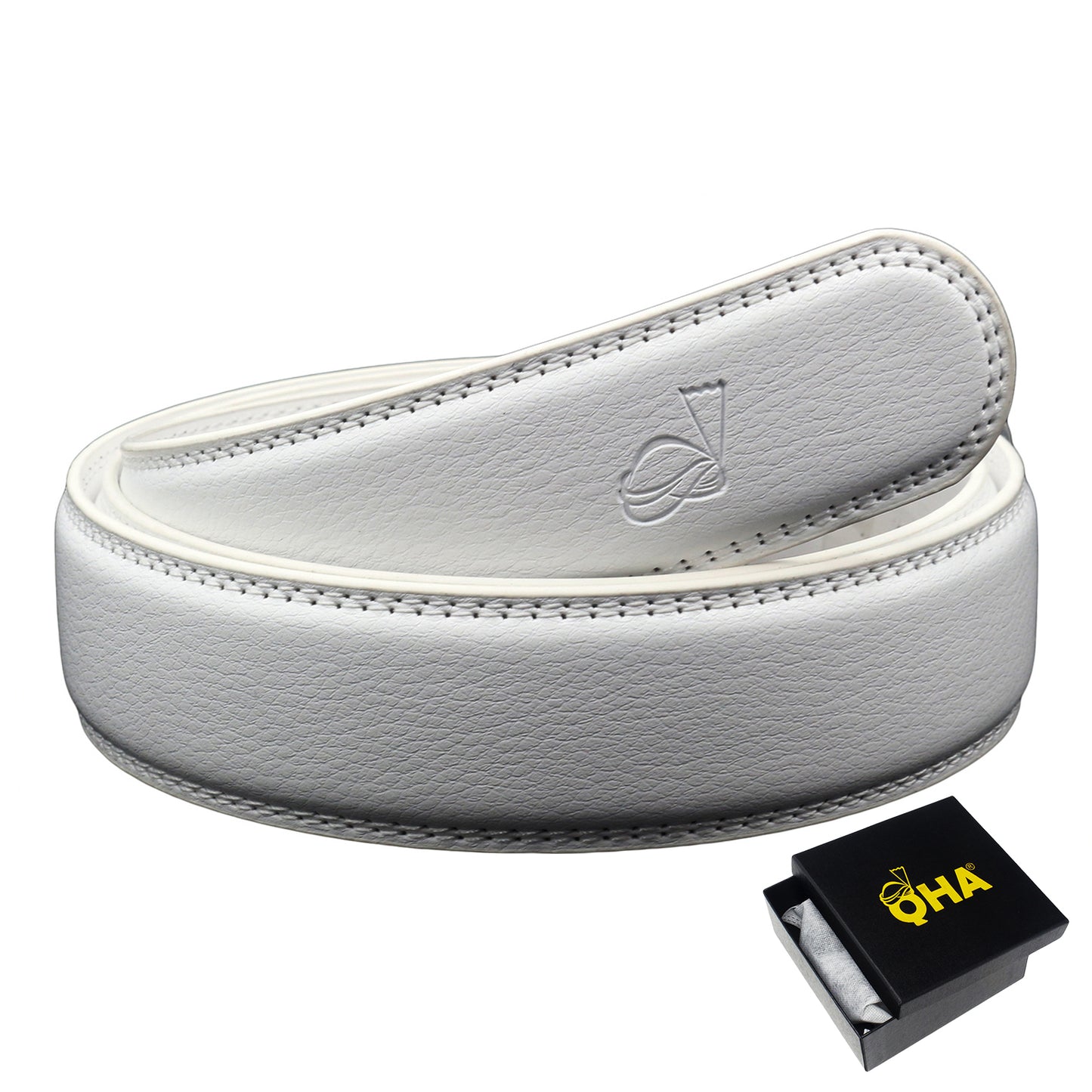 QHA Mens Ratchet Belt Strap 35mm Wide Automatic Belts Without Buckle Q01
