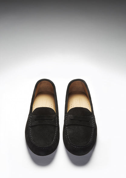 Hugs & Co Womens Black Suede Penny Driving Loafers EU 36-42 product image 3