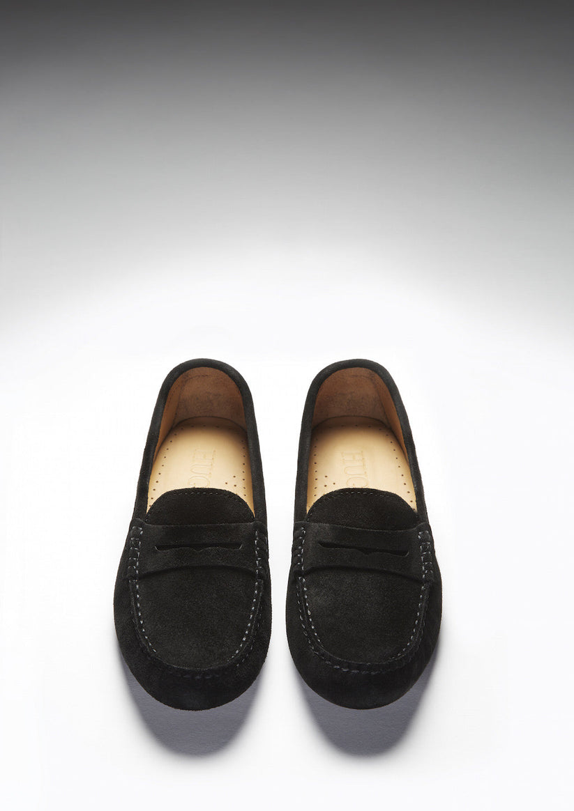 Hugs & Co Womens Black Suede Penny Driving Loafers EU 36-42 product image 3