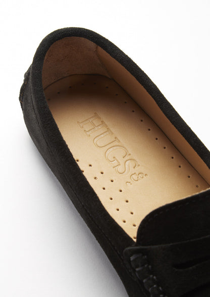 Hugs & Co Womens Black Suede Penny Driving Loafers EU 36-42 product image 4