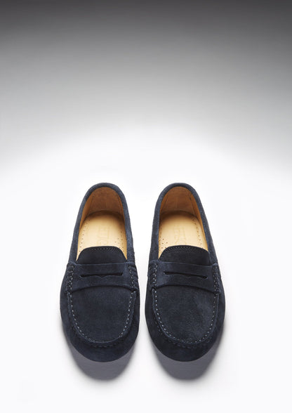 Hugs & Co Womens Navy Blue Suede Penny Driving Loafers EU 36-42 product image 4