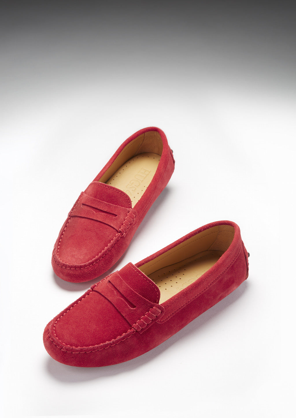 Hugs & Co Womens Red Suede Penny Loafers Leather Lined EU 36-42 product image 7