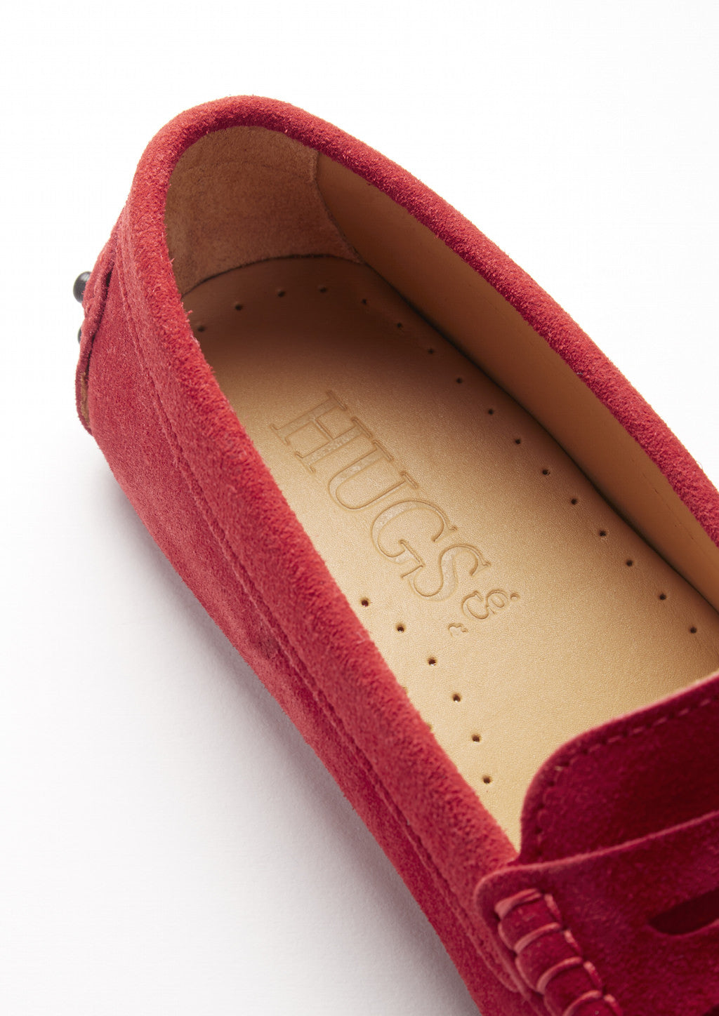 Hugs & Co Womens Red Suede Penny Loafers Leather Lined EU 36-42 product image 4