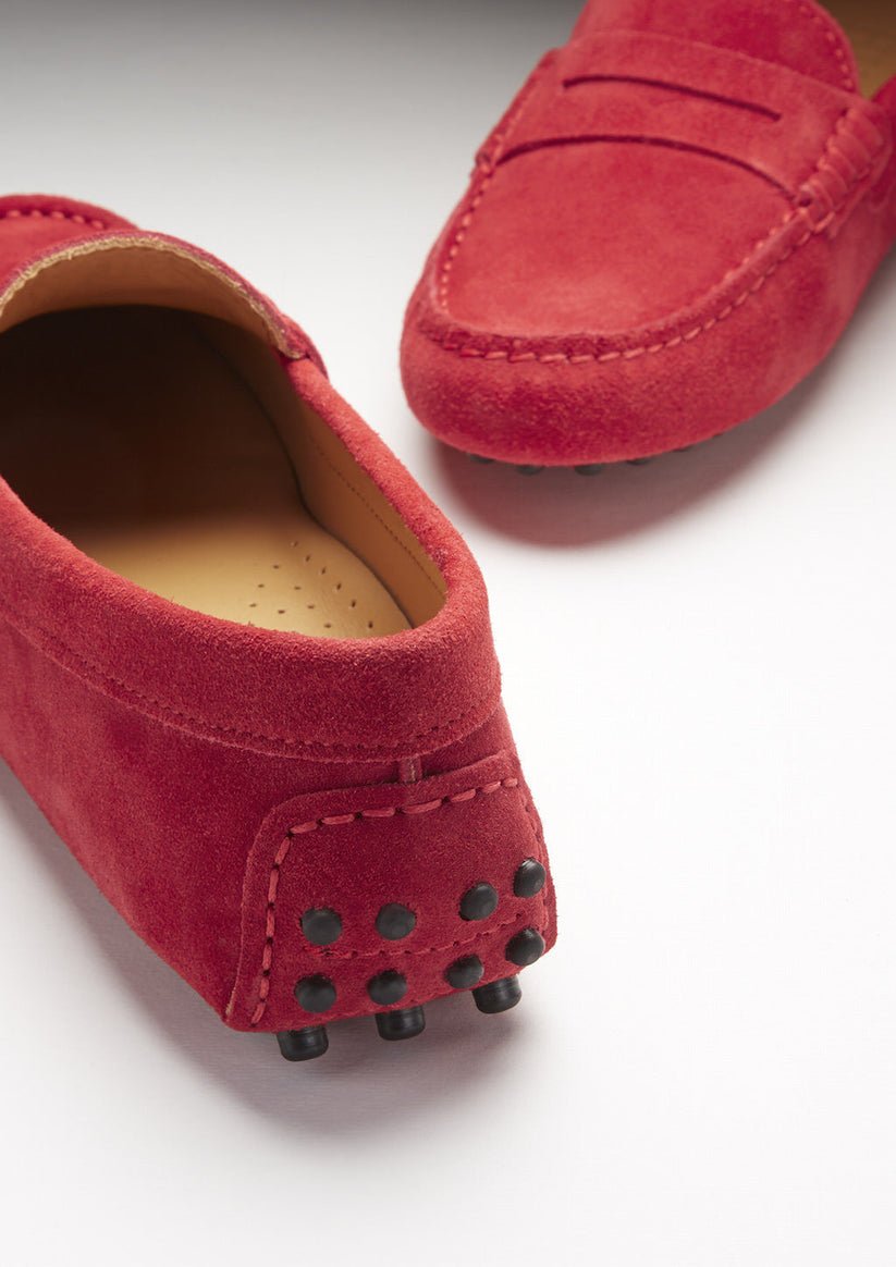 Hugs & Co Womens Red Suede Penny Loafers Leather Lined EU 36-42 product image 6