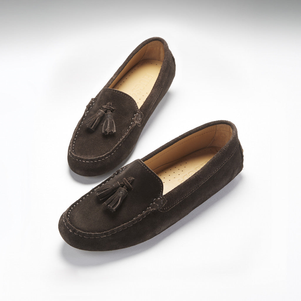 Hugs & Co Womens Brown Suede Tasselled Driving Loafers EU 36-42 product image 2