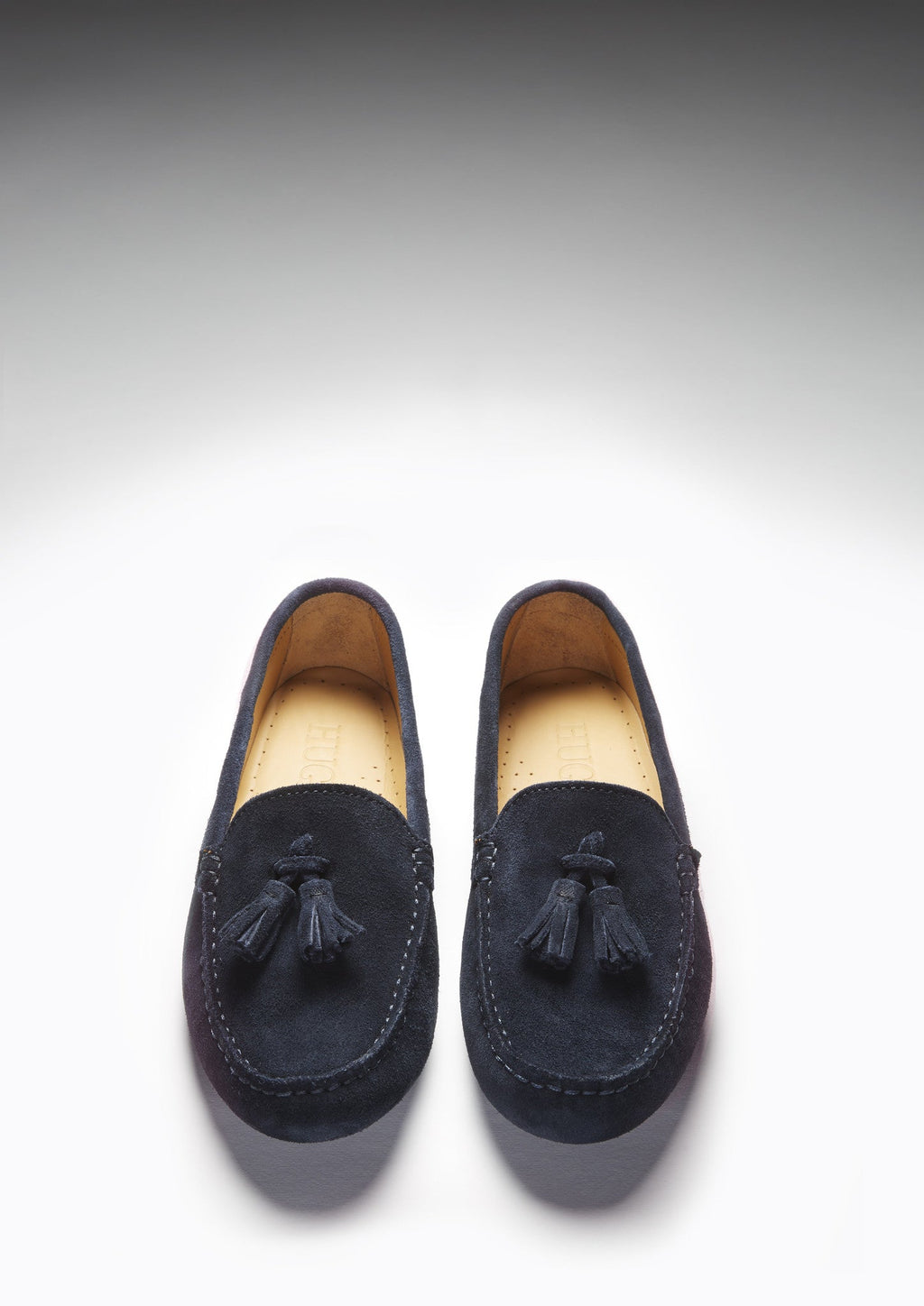Women's Tasselled Driving Loafers, navy blue suede