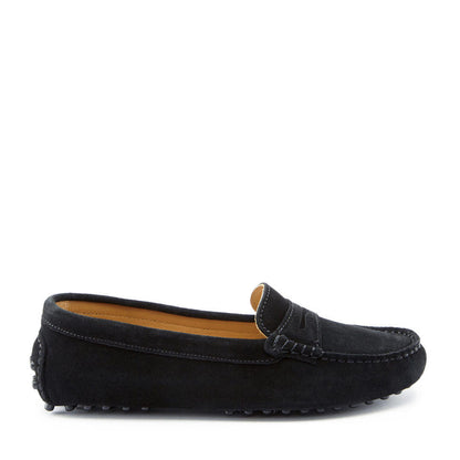 Hugs & Co Womens Black Suede Penny Driving Loafers EU 36-42 product image 1
