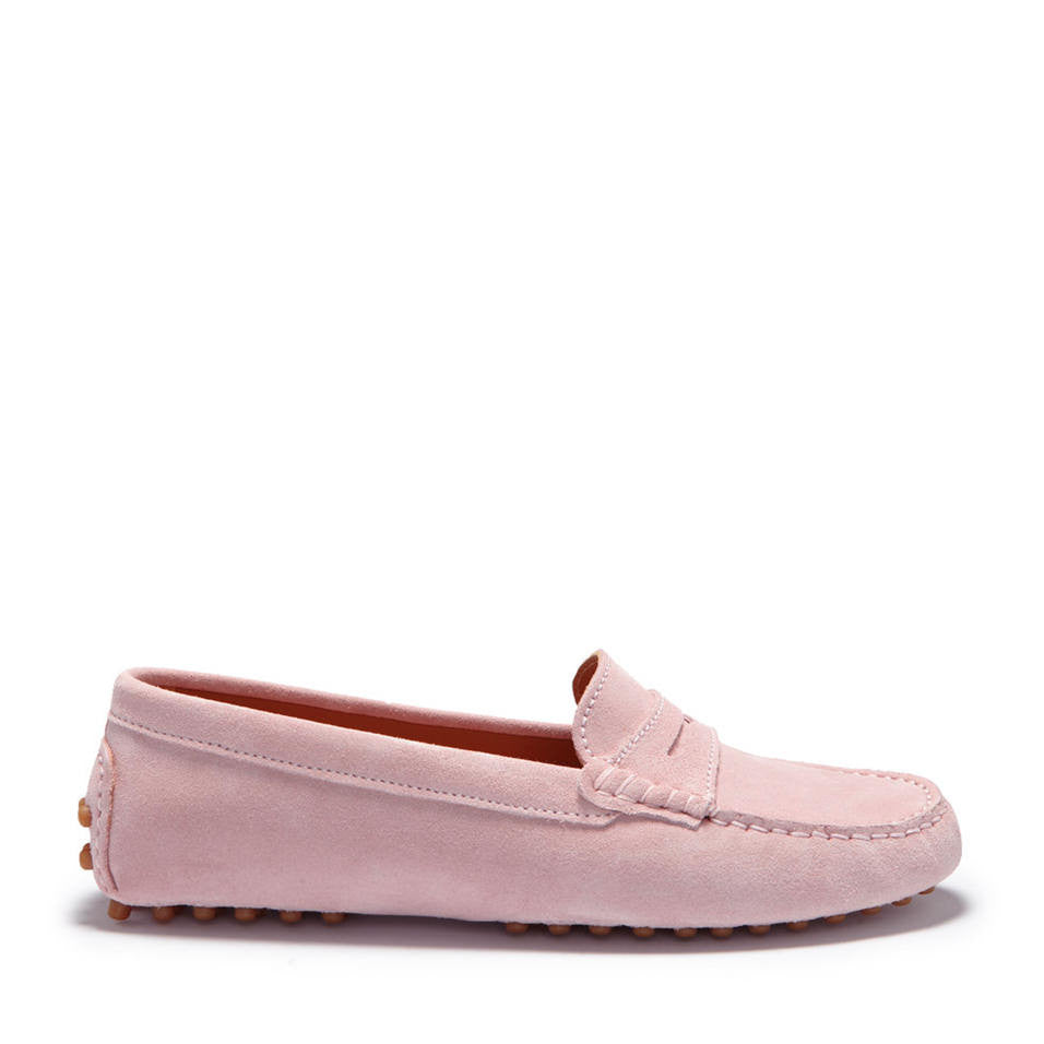 Hugs & Co Womens Ice Pink Suede Penny Loafers Leather Lined EU 36-42 product image 1