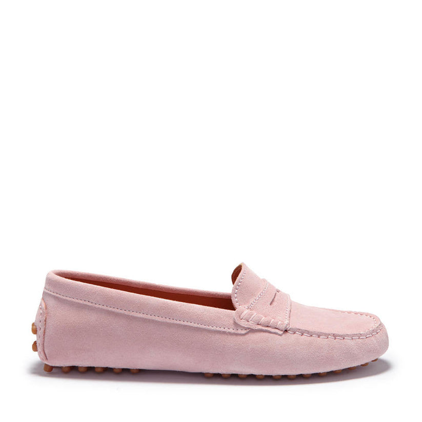 Hugs & Co Womens Ice Pink Suede Penny Loafers Leather Lined EU 36-42 product image 1
