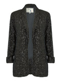 Yumi Black Sequin Blazer With Pockets - QHA UK