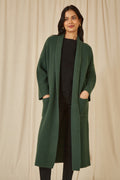 Yumi Green Knitted Maxi Cardigan With Pockets - QHA UK