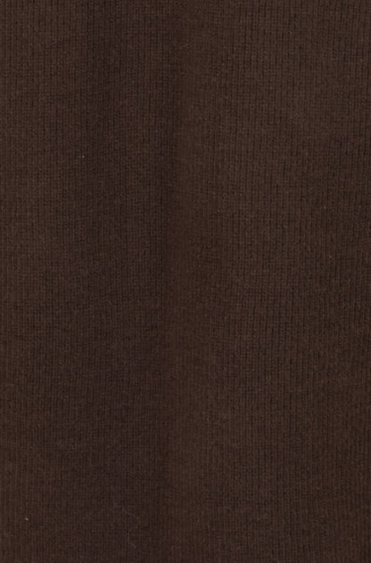 Yumi Brown Ribbed Knit Maxi Cardigan with Pockets